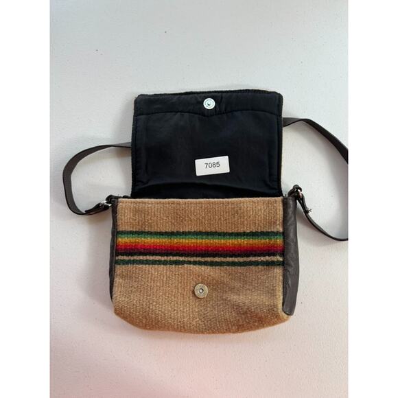 El Paso Shoulder Bag Saddleblanket Co. Southwest Aztec 90% Wool Brown Multicolor - Picture 8 of 12